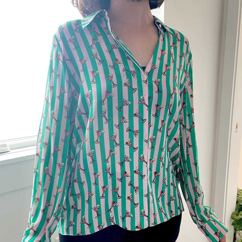 NWT Alice & Olivia Martini Button Up